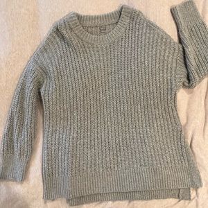 AERIE Gray Oversize Knit Sweater